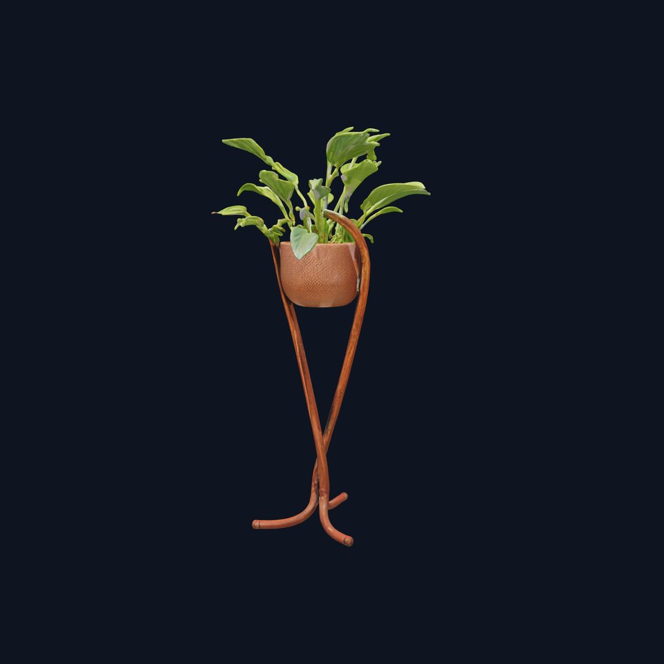 Modern Plant Stand with Green Foliage Model Pack